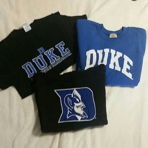 Duke sweatshirt, tee, and Adidas hoodie lot